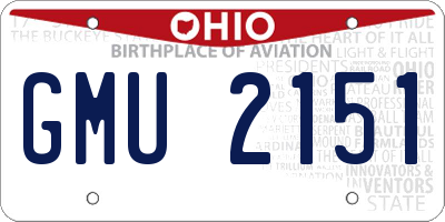 OH license plate GMU2151