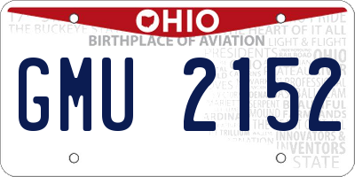 OH license plate GMU2152