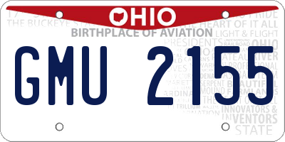 OH license plate GMU2155