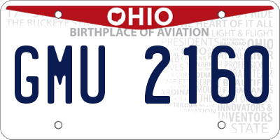 OH license plate GMU2160