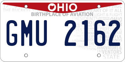 OH license plate GMU2162