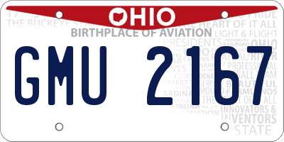 OH license plate GMU2167