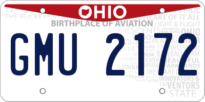 OH license plate GMU2172