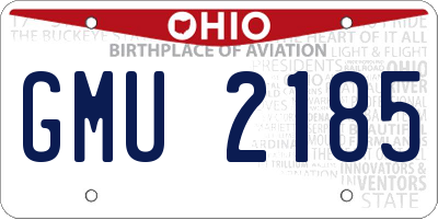 OH license plate GMU2185