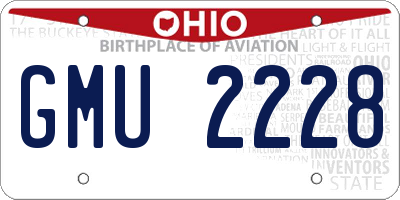 OH license plate GMU2228