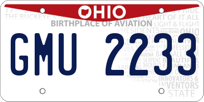 OH license plate GMU2233