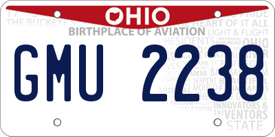 OH license plate GMU2238