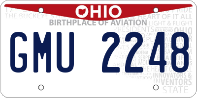 OH license plate GMU2248