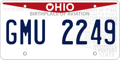 OH license plate GMU2249