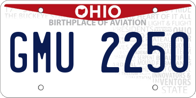 OH license plate GMU2250