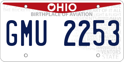 OH license plate GMU2253