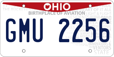 OH license plate GMU2256
