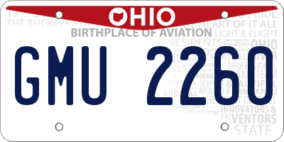 OH license plate GMU2260