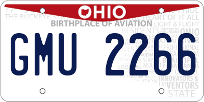 OH license plate GMU2266