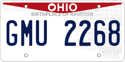 OH license plate GMU2268