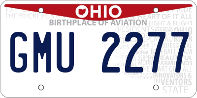 OH license plate GMU2277
