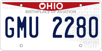 OH license plate GMU2280