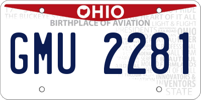 OH license plate GMU2281
