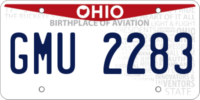 OH license plate GMU2283