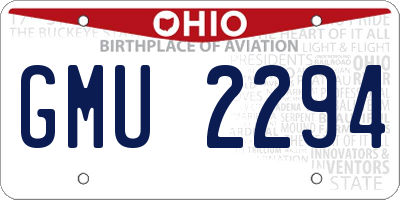 OH license plate GMU2294
