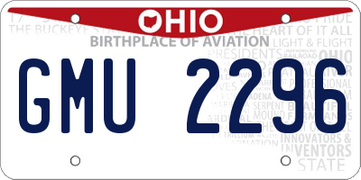 OH license plate GMU2296