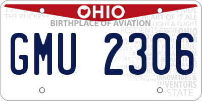 OH license plate GMU2306