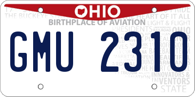 OH license plate GMU2310