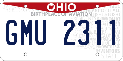 OH license plate GMU2311