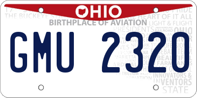OH license plate GMU2320