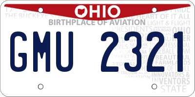OH license plate GMU2321
