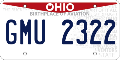 OH license plate GMU2322