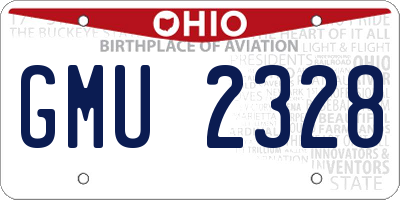 OH license plate GMU2328