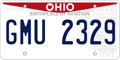 OH license plate GMU2329