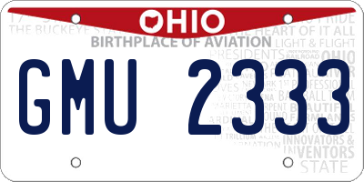 OH license plate GMU2333
