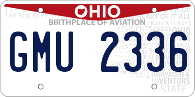 OH license plate GMU2336