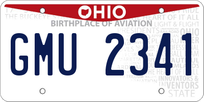 OH license plate GMU2341
