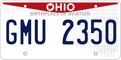 OH license plate GMU2350
