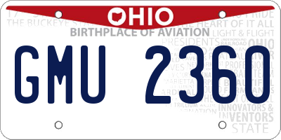 OH license plate GMU2360