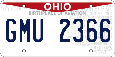 OH license plate GMU2366