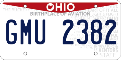 OH license plate GMU2382