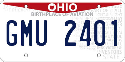OH license plate GMU2401