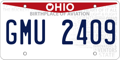 OH license plate GMU2409