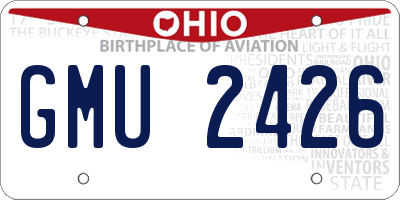 OH license plate GMU2426