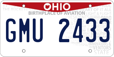 OH license plate GMU2433