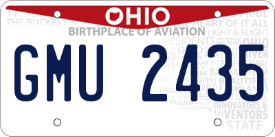 OH license plate GMU2435