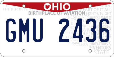 OH license plate GMU2436