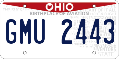 OH license plate GMU2443
