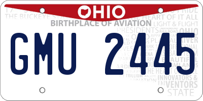 OH license plate GMU2445
