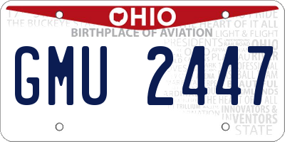 OH license plate GMU2447