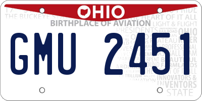 OH license plate GMU2451
